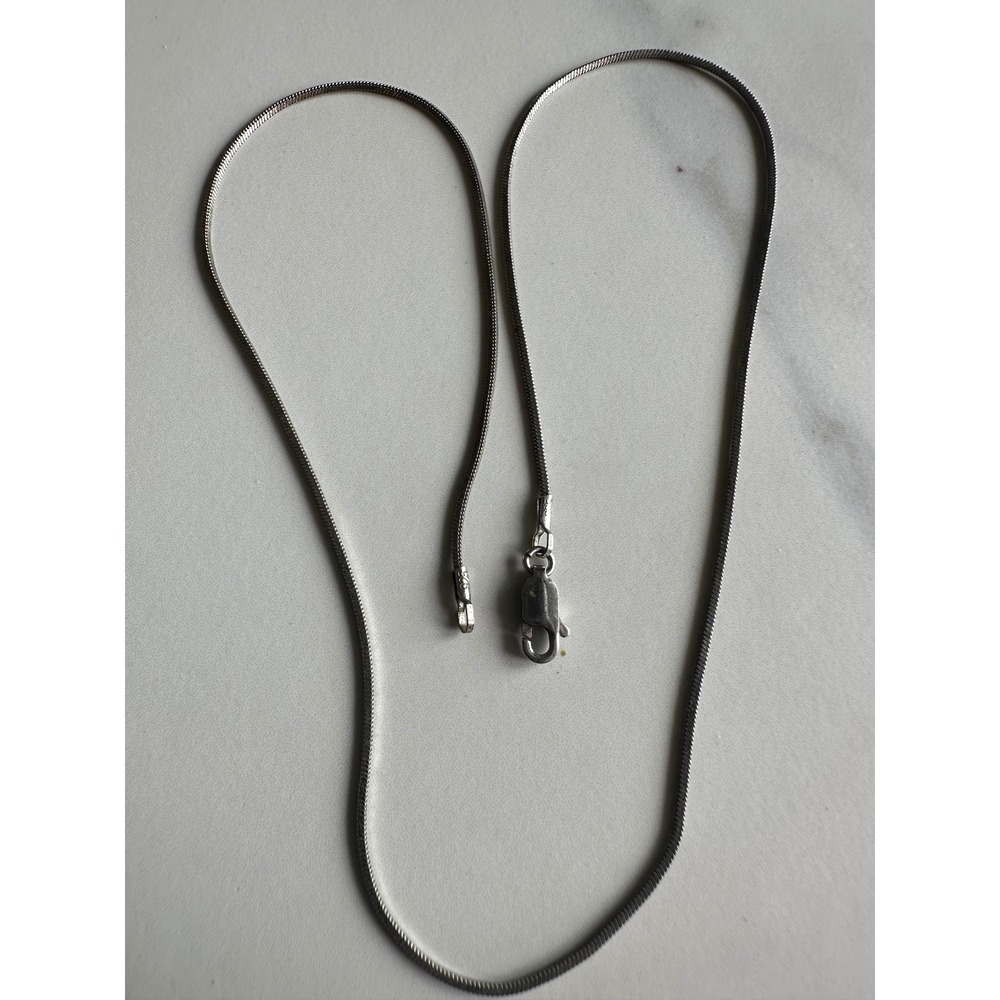 925 Sterling Silver Snake Chain Necklace 16 Inch Lobster Clasp 3.53g Minimalist